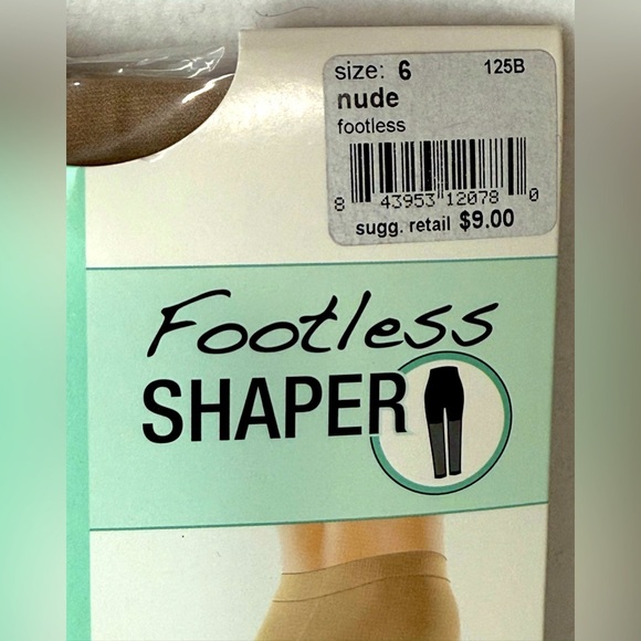 Assets Pantyhose. Two pair. Black Shaping & Nude Footless Pantyhose. Size 6 - Picture 2 of 8